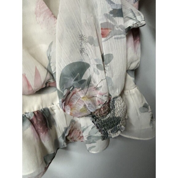 Vintage Express Y2K office siren White Ruffle Blouse Romantic Feminine Cottage S - Picture 5 of 5